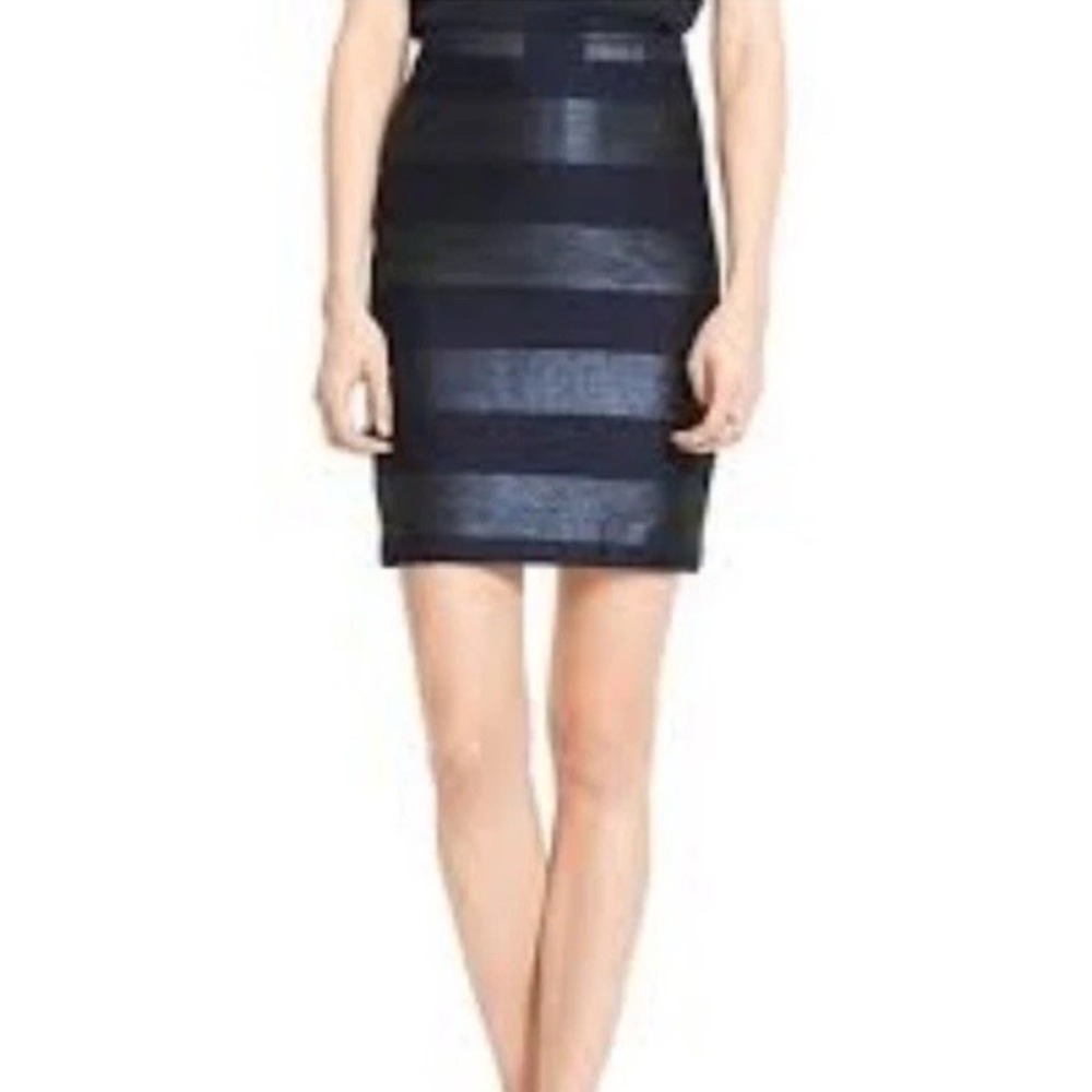 Tommy Hilfiger Womens 4 Pencil Skirt Career Casual Metallic Glitter Striped Y2K